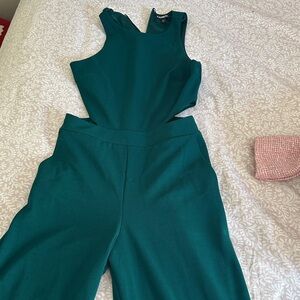 Express Teal Sleeveless Jumpsuit